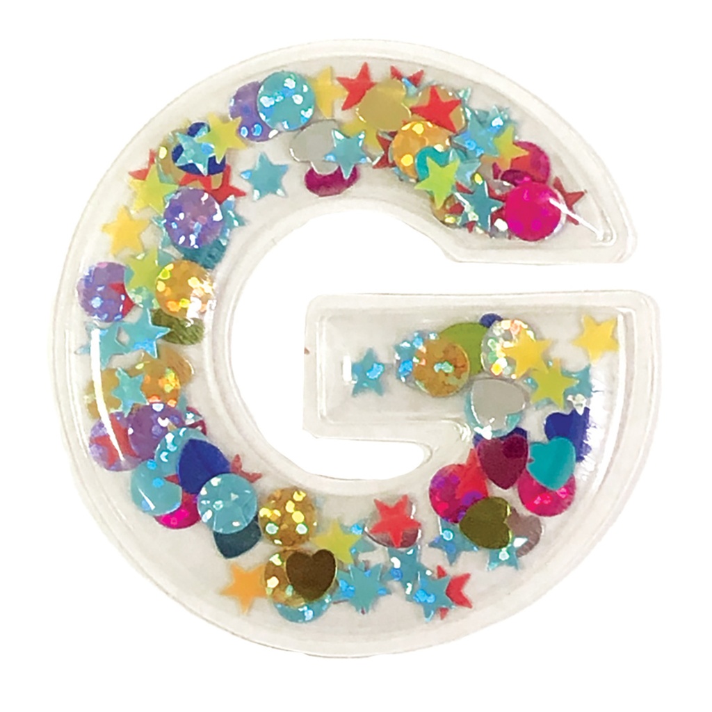 G Initial Confetti Sticker Patch
