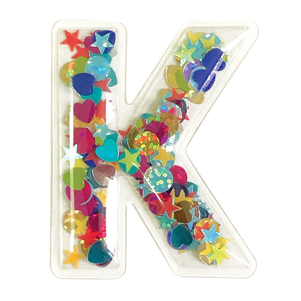 K Initial Confetti Sticker Patch