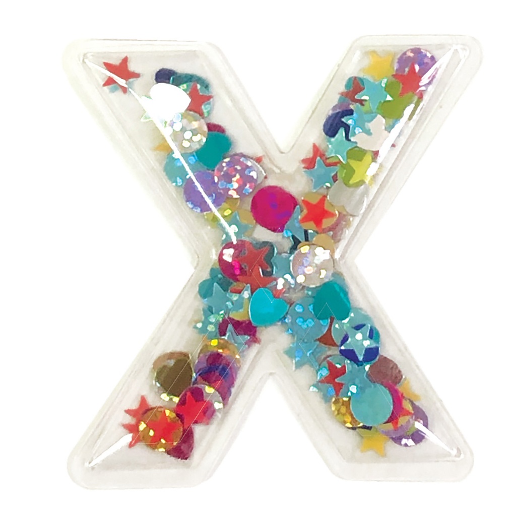 X Initial Confetti Sticker Patch