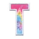 T Initial Tie Dye Sticker Patch