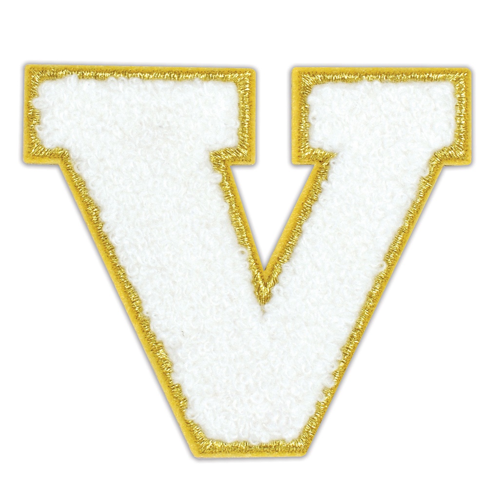 V Initial Varsity Sticker Patch