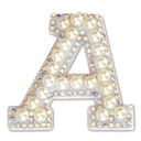 A Alphabet Pretty Pearl Bead Iron On Patch