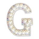 G Alphabet Pretty Pearl Bead Iron On Patch