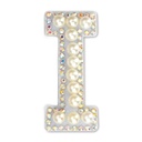 I Alphabet Pretty Pearl Bead Iron On Patch