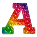 A Alphabet Rainbow Gem Iron On Patch