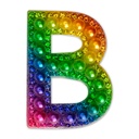 B Alphabet Rainbow Gem Iron On Patch