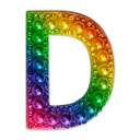 D Alphabet Rainbow Gem Iron On Patch