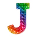 J Alphabet Rainbow Gem Iron On Patch