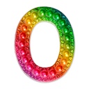 O Alphabet Rainbow Gem Iron On Patch