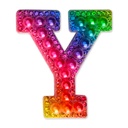 Y Alphabet Rainbow Gem Iron On Patch