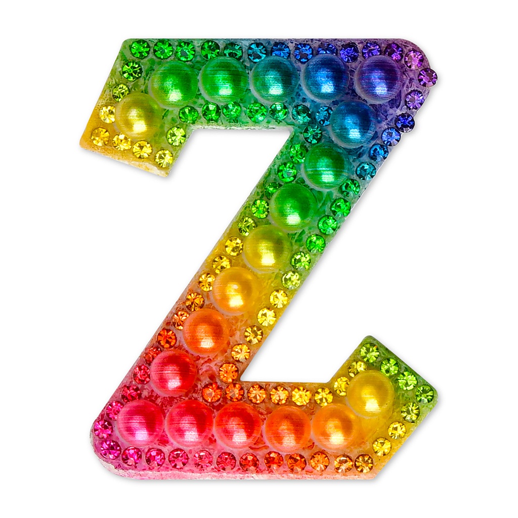 Z Alphabet Rainbow Gem Iron On Patch