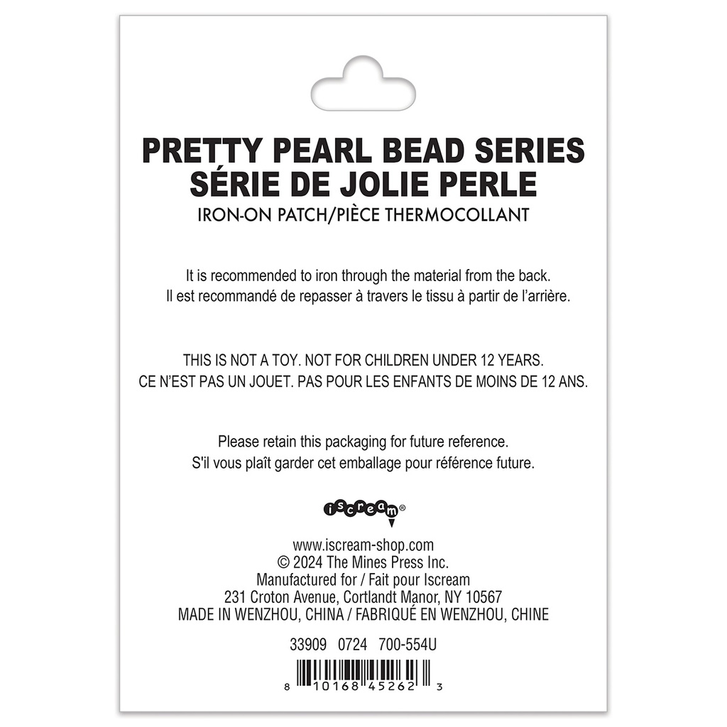 U Alphabet Pretty Pearl Bead Iron On Patch