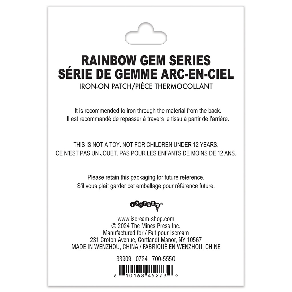 G Alphabet Rainbow Gem Iron On Patch