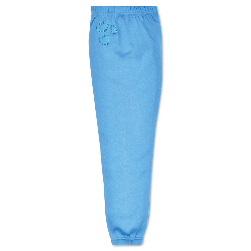 Happy Faces Bright Blue Basic Sweatpants