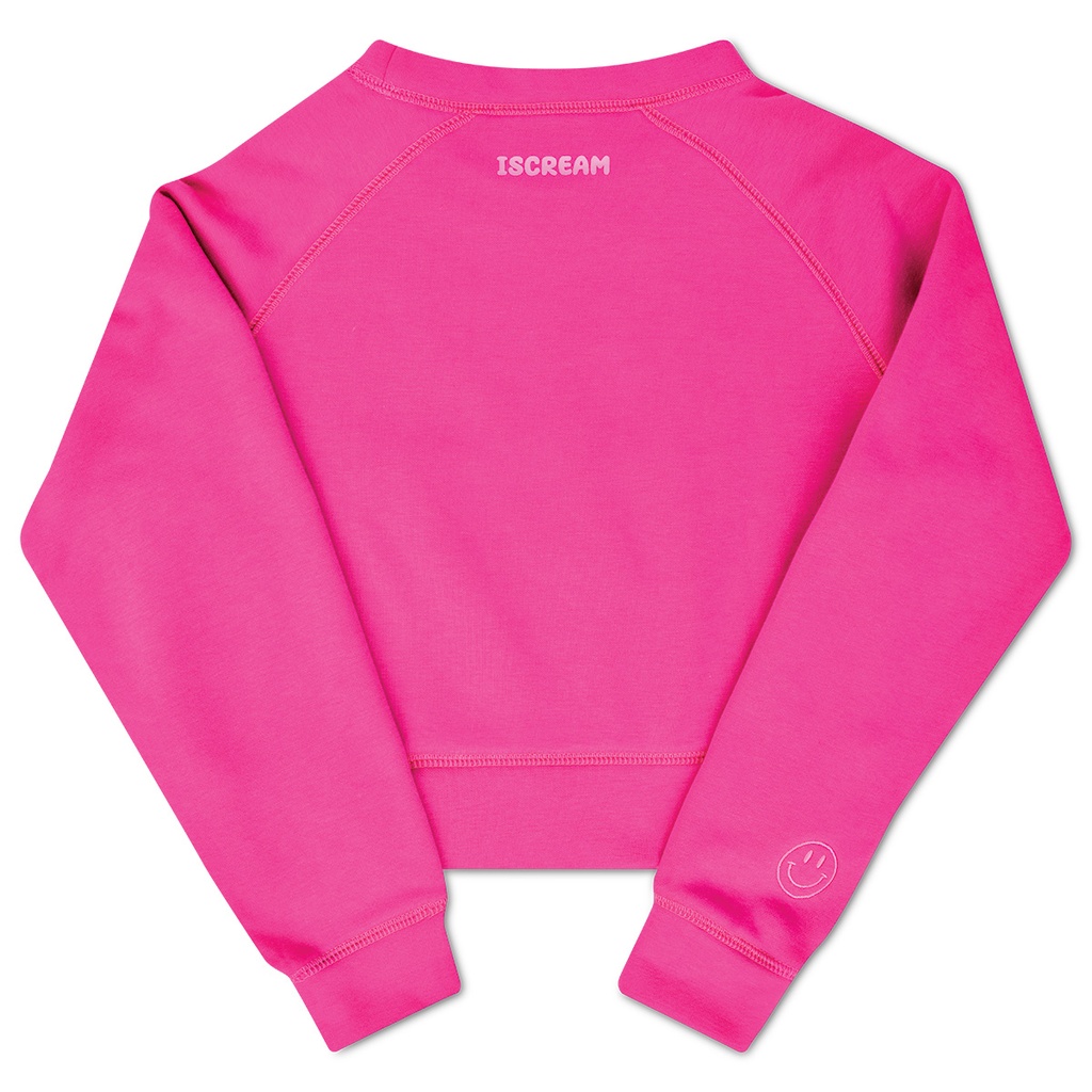 Happy Vibes Pretty Pink Basic Crew Neck Sweatshirt