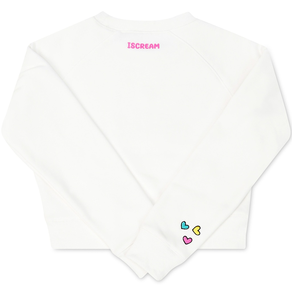 Friday's White Basic Crew Neck Sweatshirt