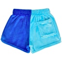 Midnight & Bright Blue with Lightning Bolt Color Block Plush Shorts