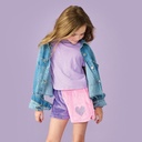 Vivid Violet & Rose Heart Color Block Plush Shorts