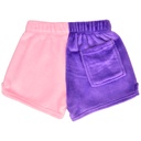 Vivid Violet & Rose Heart Color Block Plush Shorts