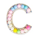 C Alphabet Pastel Bead Iron On Patch