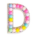 D Alphabet Pastel Bead Iron On Patch