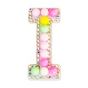 I Alphabet Pastel Bead Iron On Patch