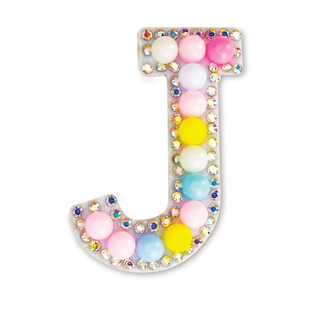 J Alphabet Pastel Bead Iron On Patch