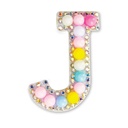 J Alphabet Pastel Bead Iron On Patch