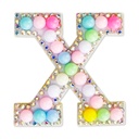 X Alphabet Pastel Bead Iron On Patch