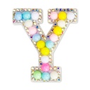 Y Alphabet Pastel Bead Iron On Patch