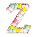 Z Alphabet Pastel Bead Iron On Patch