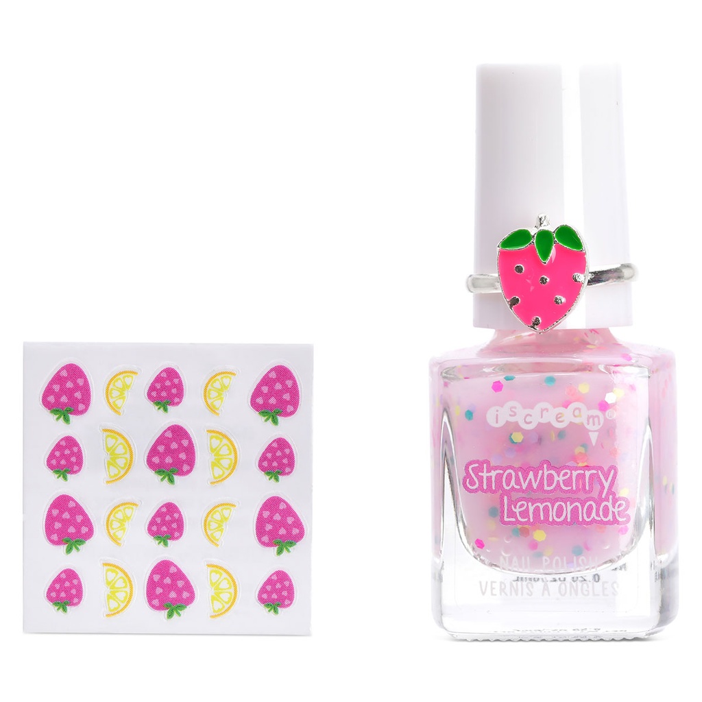 Strawberry Lemonade Nail Polish & Ring Set