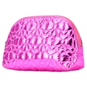 Shining Bows Quilted Oval Cosmetic Bag