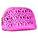 Shining Bows Quilted Oval Cosmetic Bag