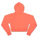 Deep Orange Terry Cropped Zip-Up Shirt