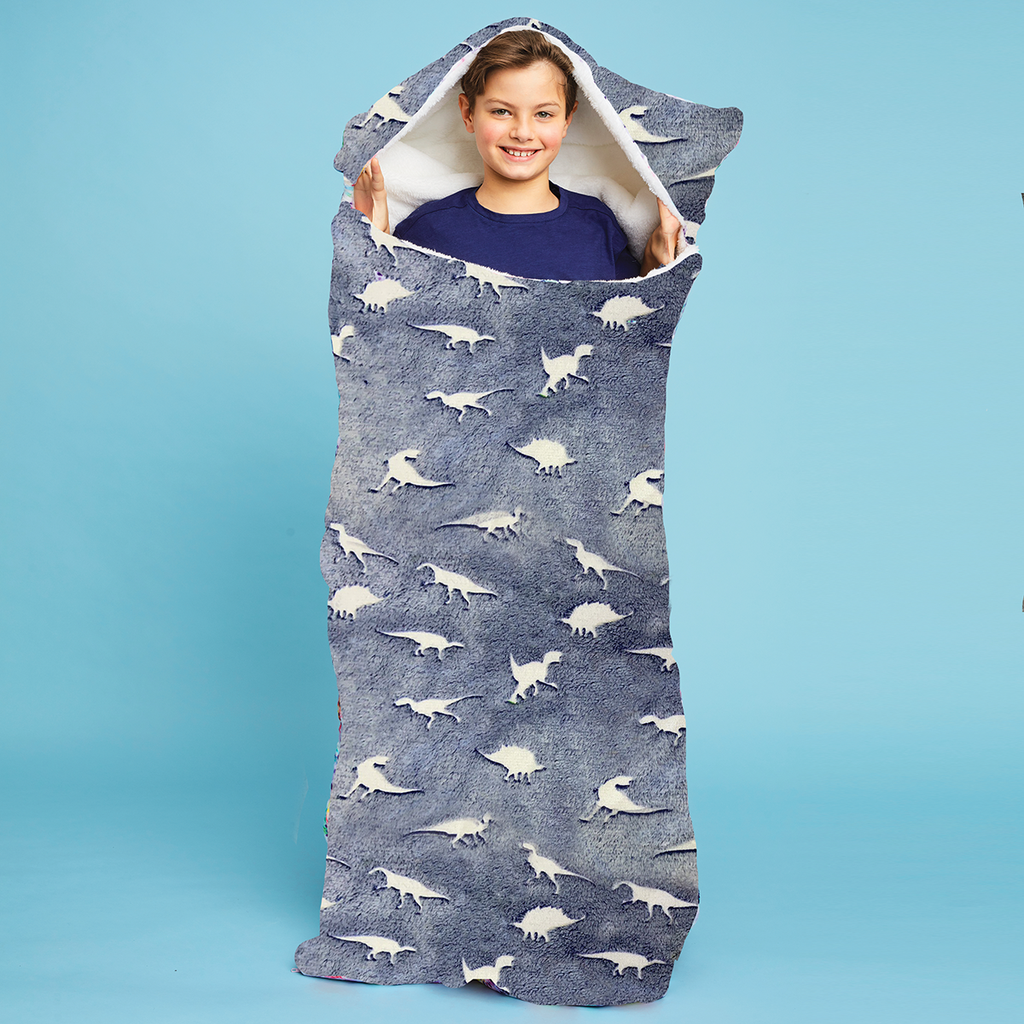 Dinosaur Tracks Glow Sleeping Bag