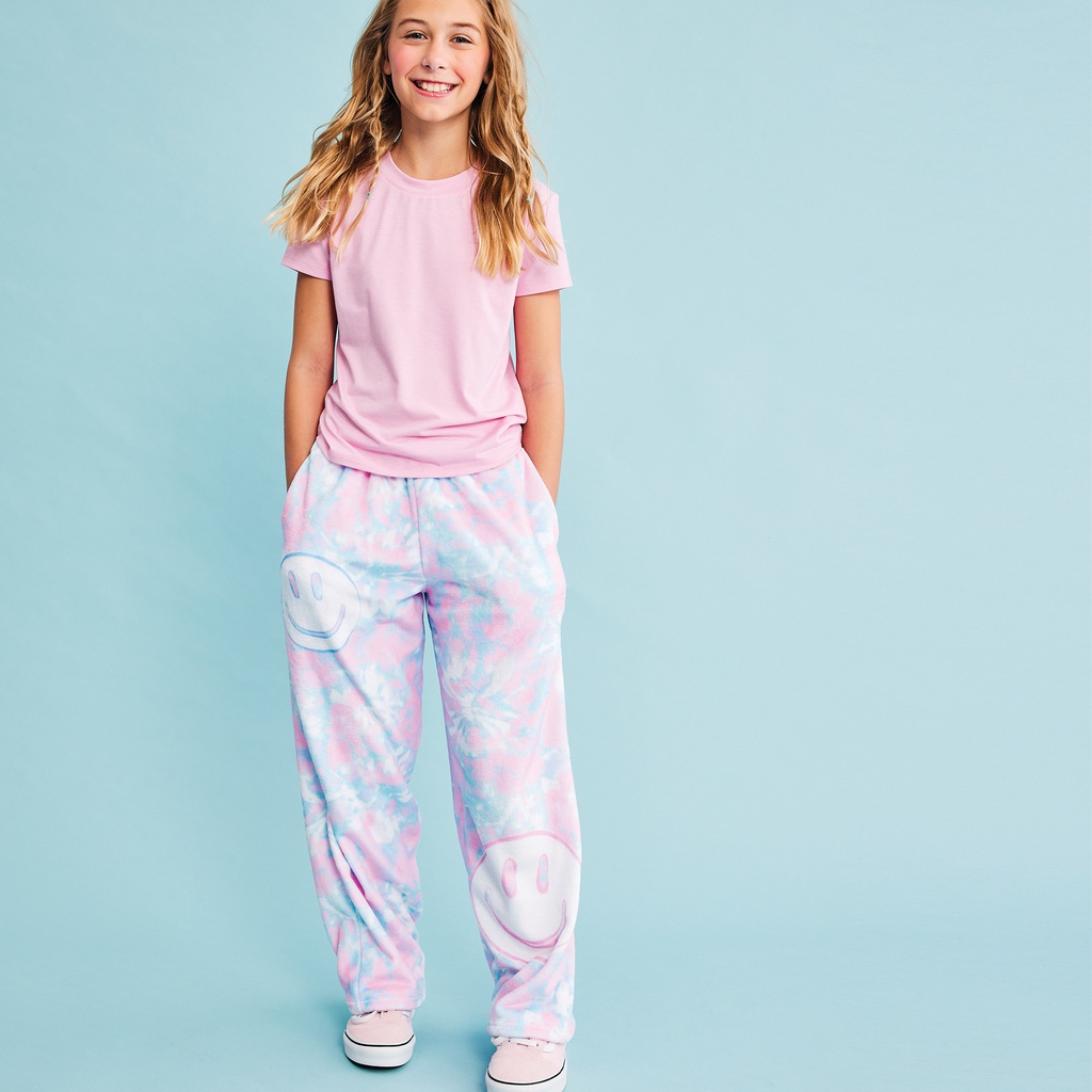 Tie Dye Smile Plush Pants