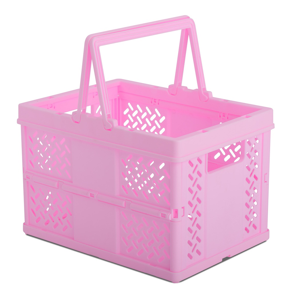 Pink Foldable Storage Crate