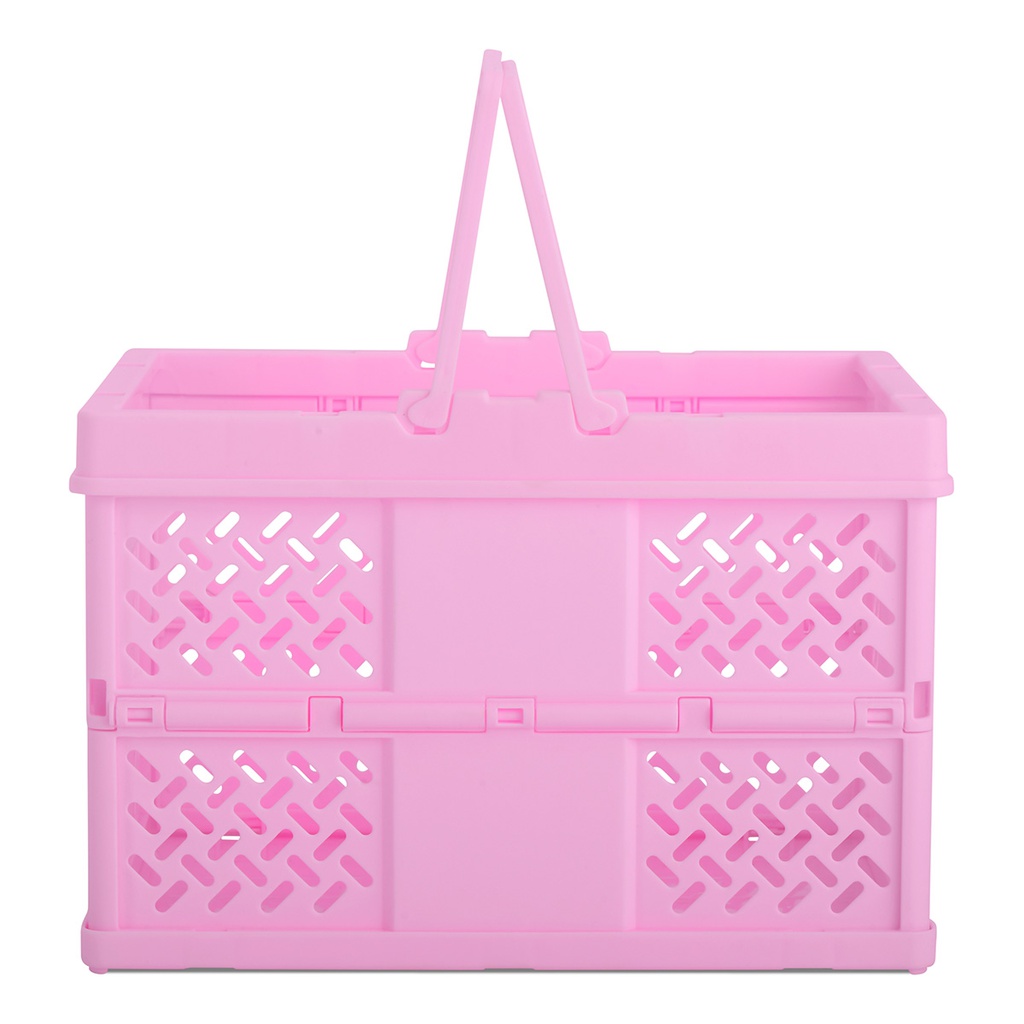 Pink Foldable Storage Crate