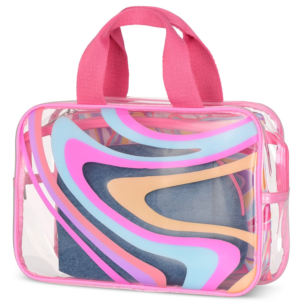 Color Swirl Cosmetic Bag Trio