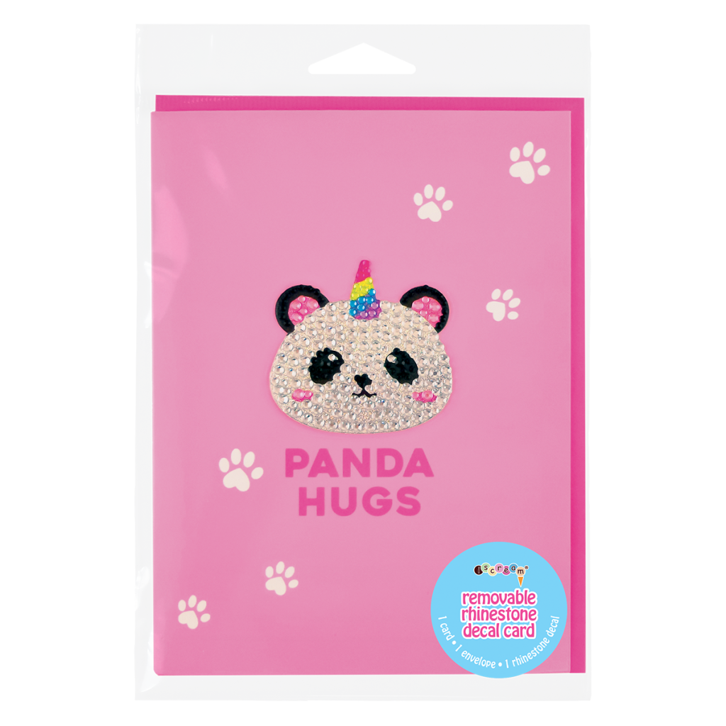 Panda Rhinestone Decal Greeting Card