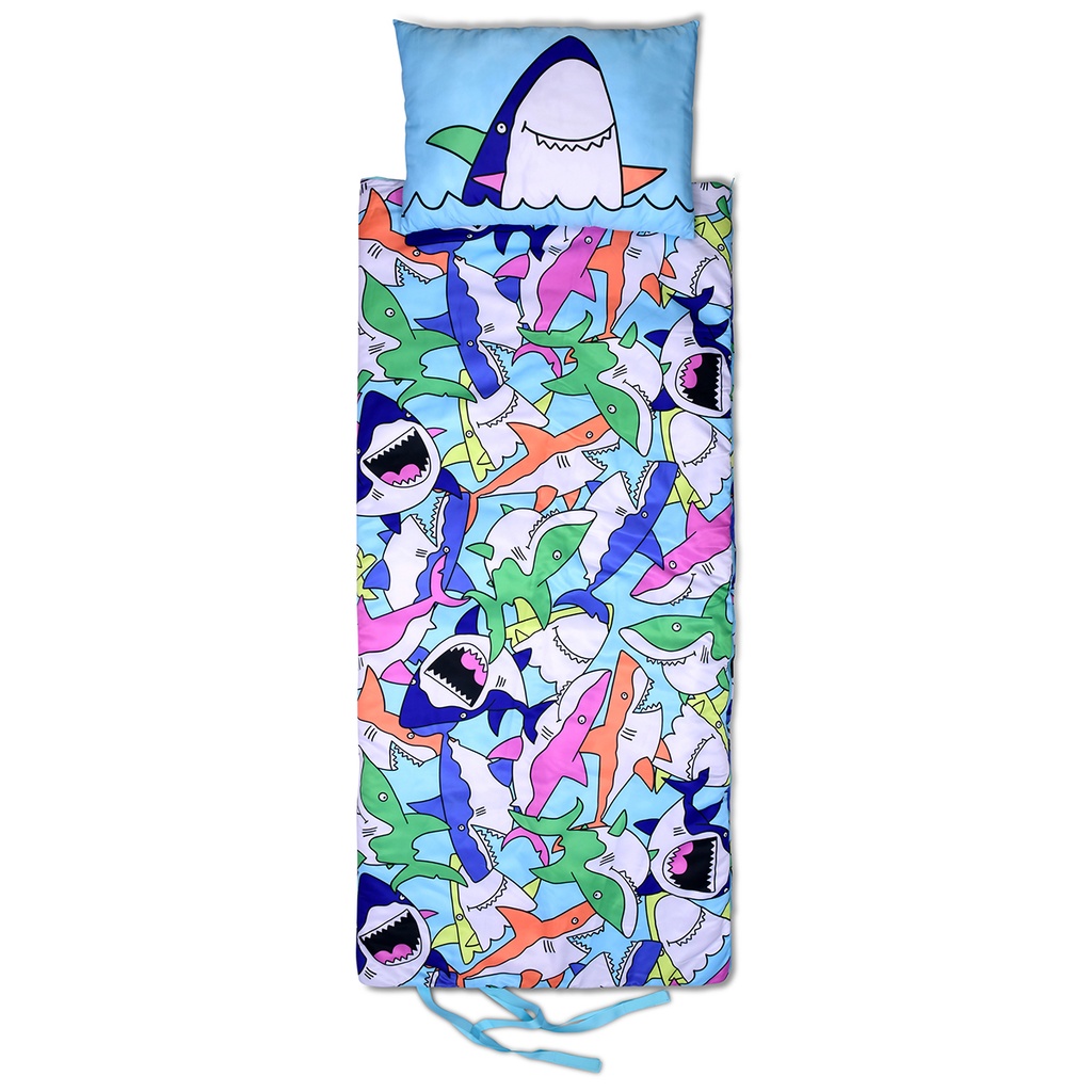 Shark Frenzy Sleeping Bag and Pillow Set