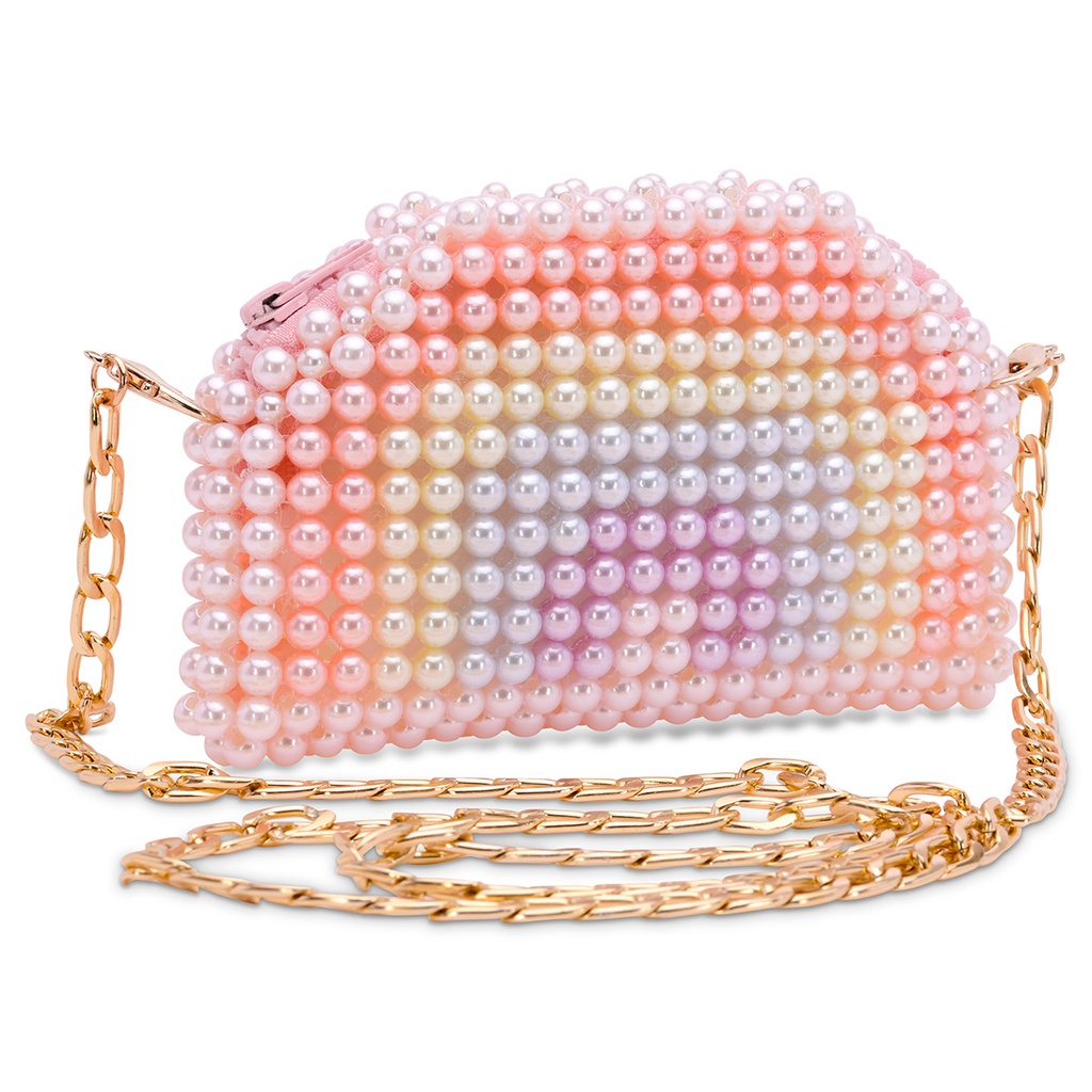 Rainbow Beaded Crossbody Bag