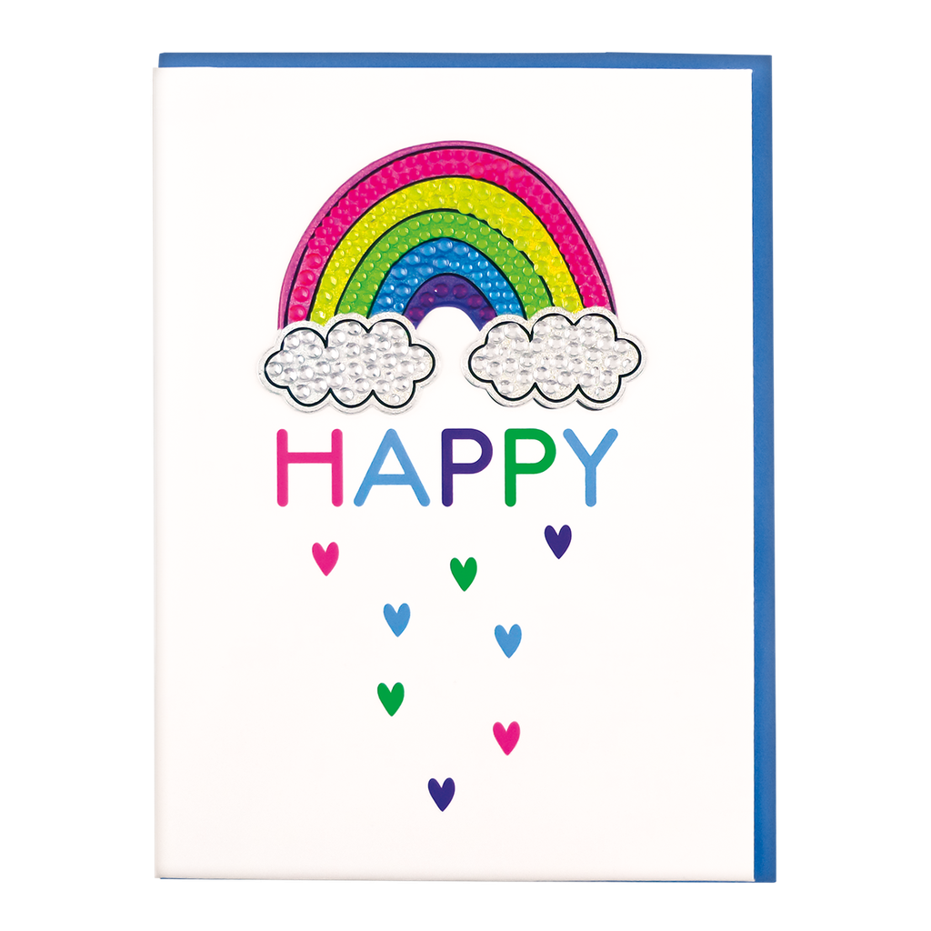 Rainbow Removable Rhinestone Decal Greeting Card