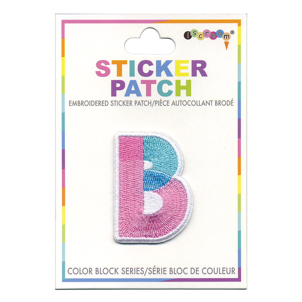 B Initial Color Block Sticker Patch