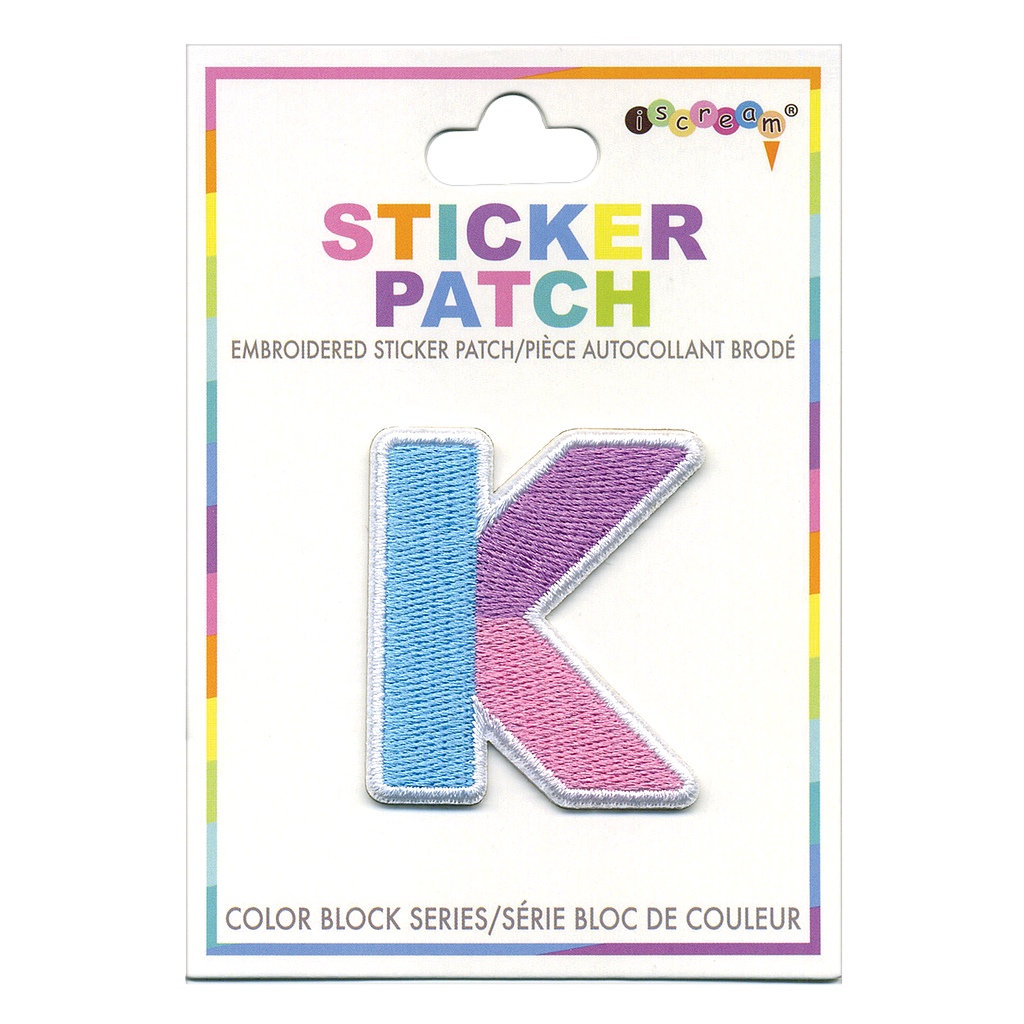 K Initial Color Block Sticker Patch