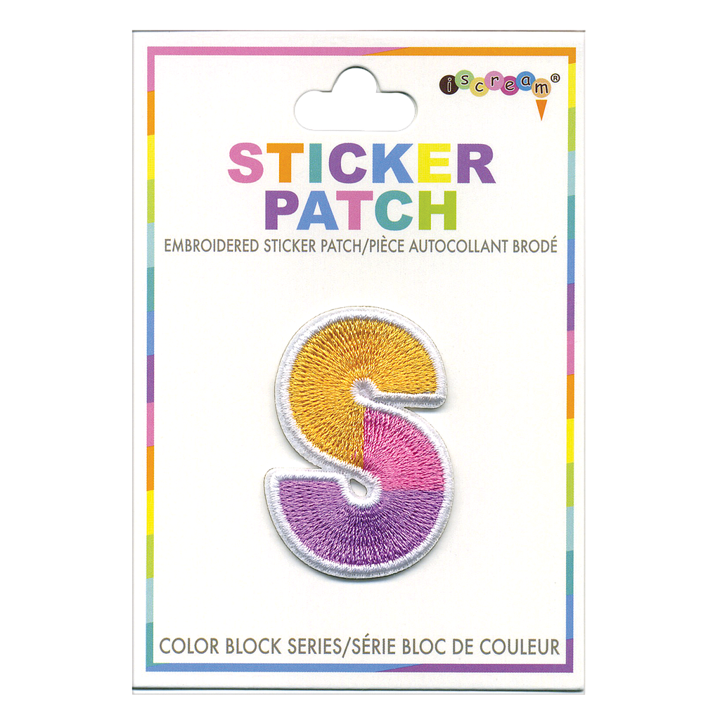 S Initial Color Block Sticker Patch