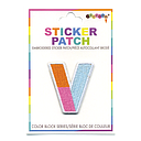 V Initial Color Block Sticker Patch