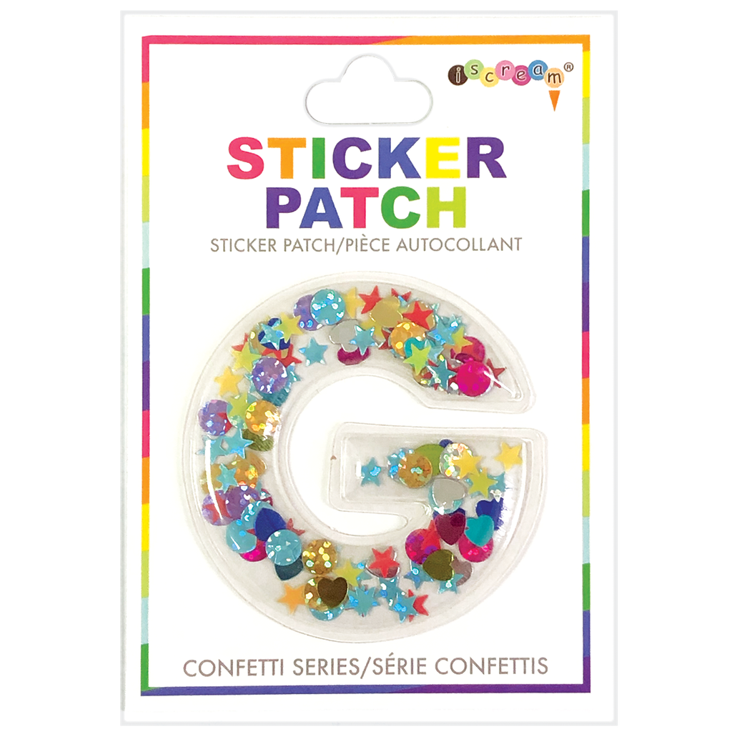 G Initial Confetti Sticker Patch