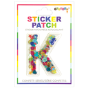 K Initial Confetti Sticker Patch